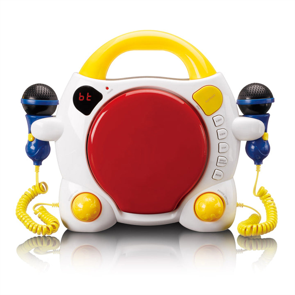 Lenco KCD-011KIDS – Tragbarer CD-Player, Bluetooth, inkl. 2 Mikrofone – Mehrfarbig