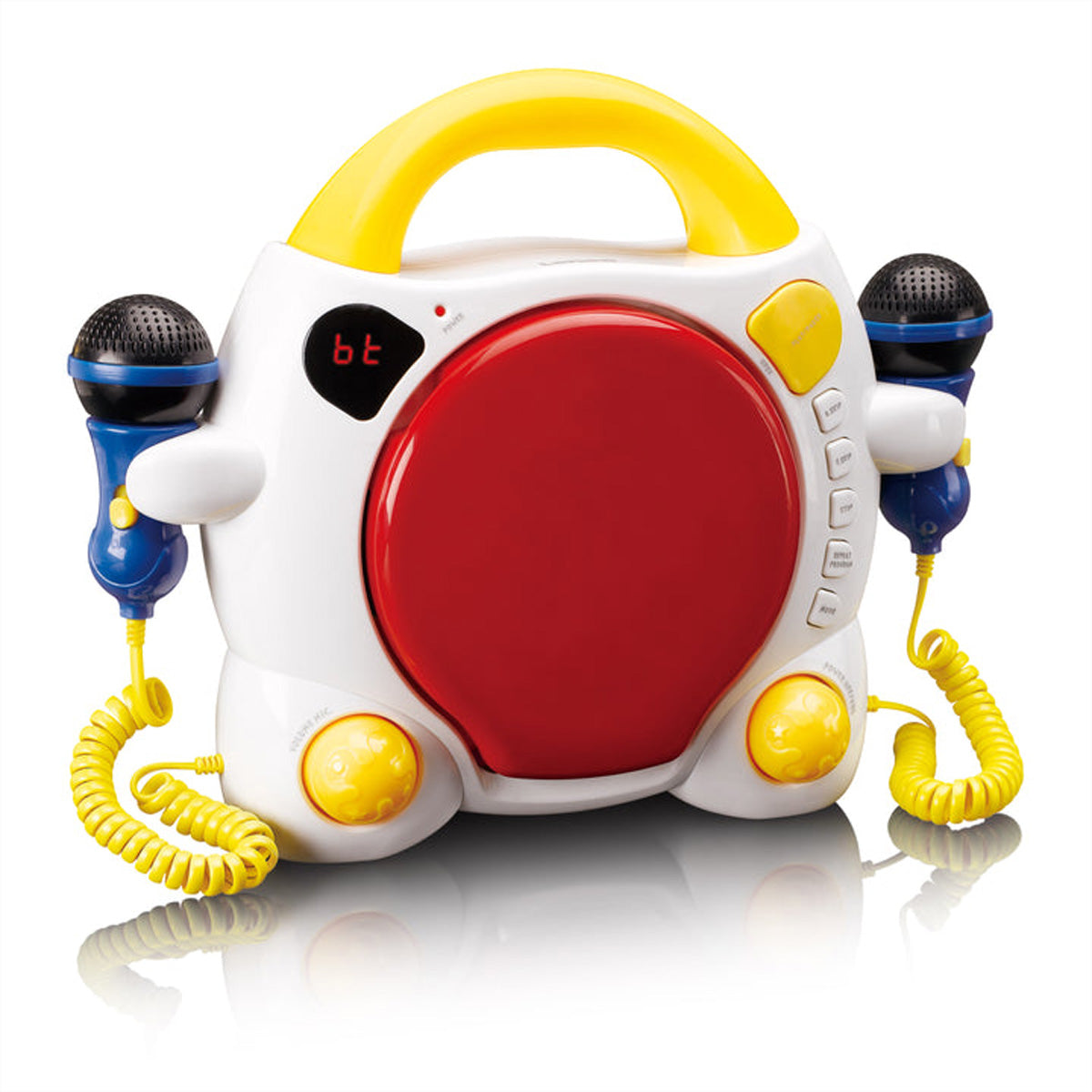Lenco KCD-011KIDS – Tragbarer CD-Player, Bluetooth, inkl. 2 Mikrofone – Mehrfarbig
