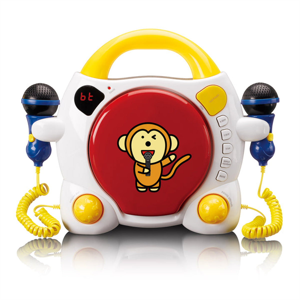 Lenco KCD-011KIDS – Tragbarer CD-Player, Bluetooth, inkl. 2 Mikrofone – Mehrfarbig