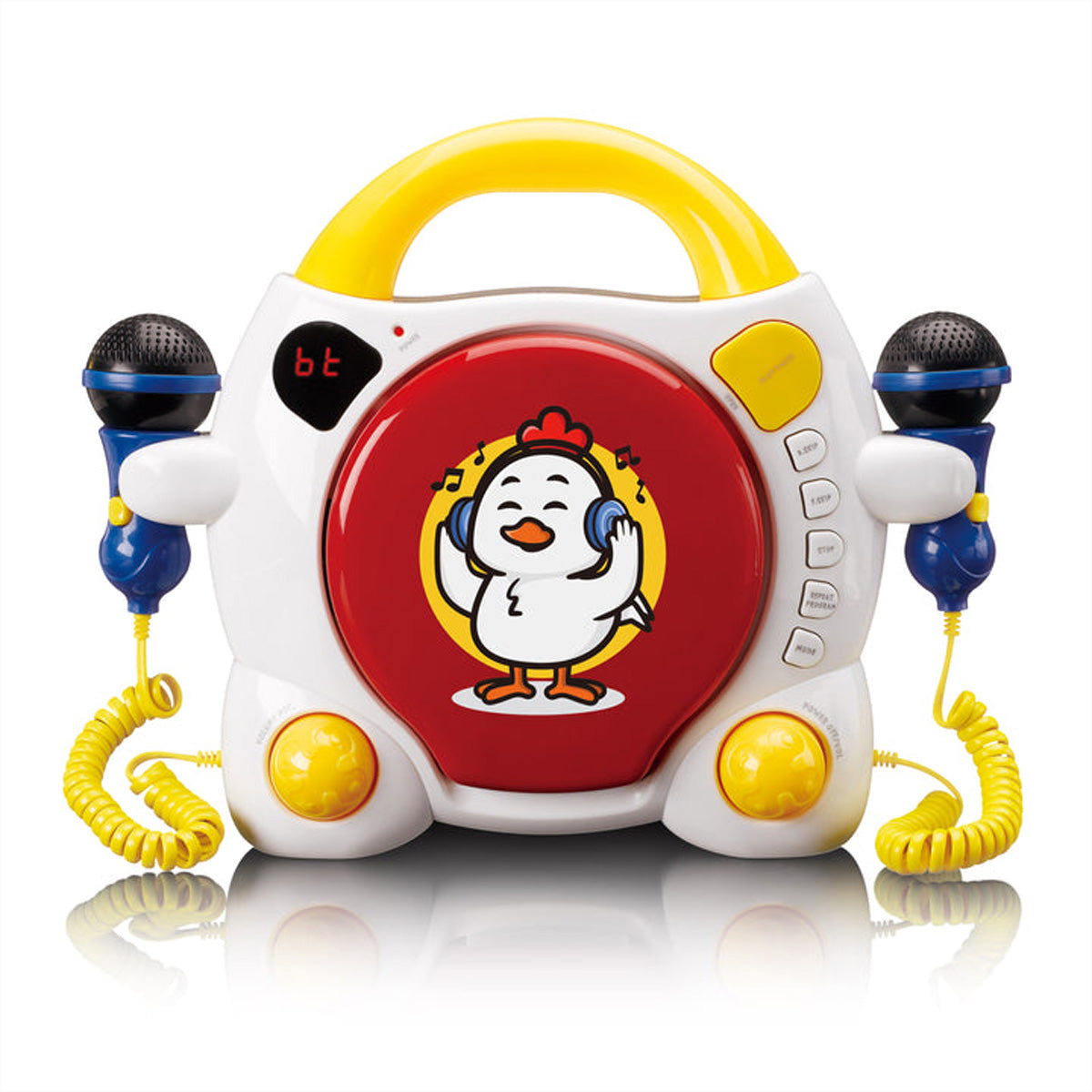 Lenco KCD-011KIDS – Tragbarer CD-Player, Bluetooth, inkl. 2 Mikrofone – Mehrfarbig