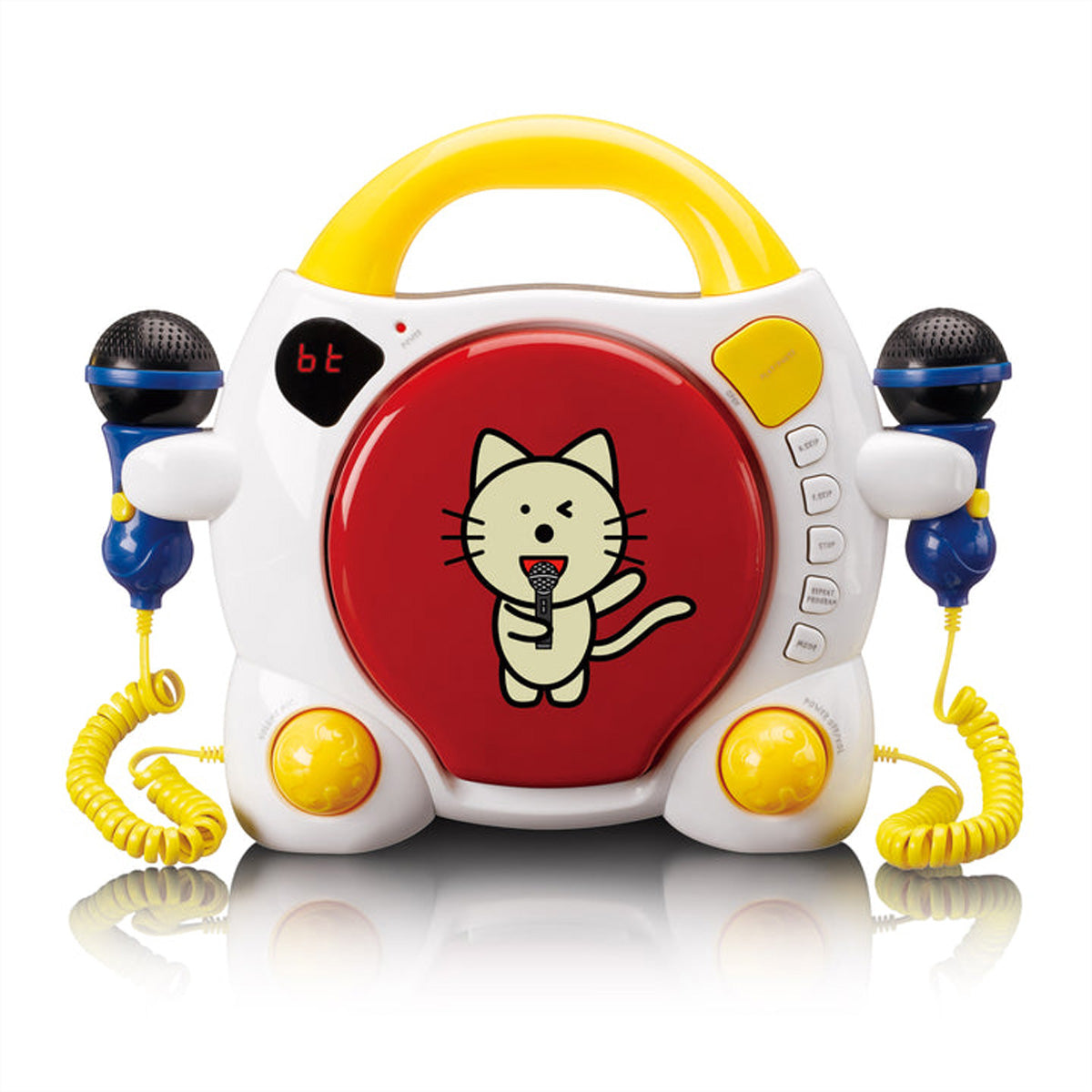 Lenco KCD-011KIDS – Tragbarer CD-Player, Bluetooth, inkl. 2 Mikrofone – Mehrfarbig