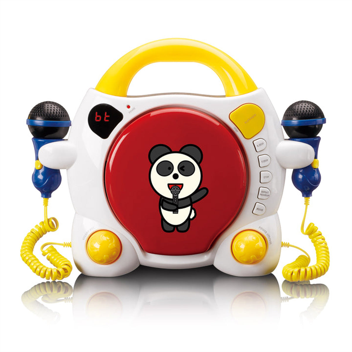 Lenco KCD-011KIDS – Tragbarer CD-Player, Bluetooth, inkl. 2 Mikrofone – Mehrfarbig