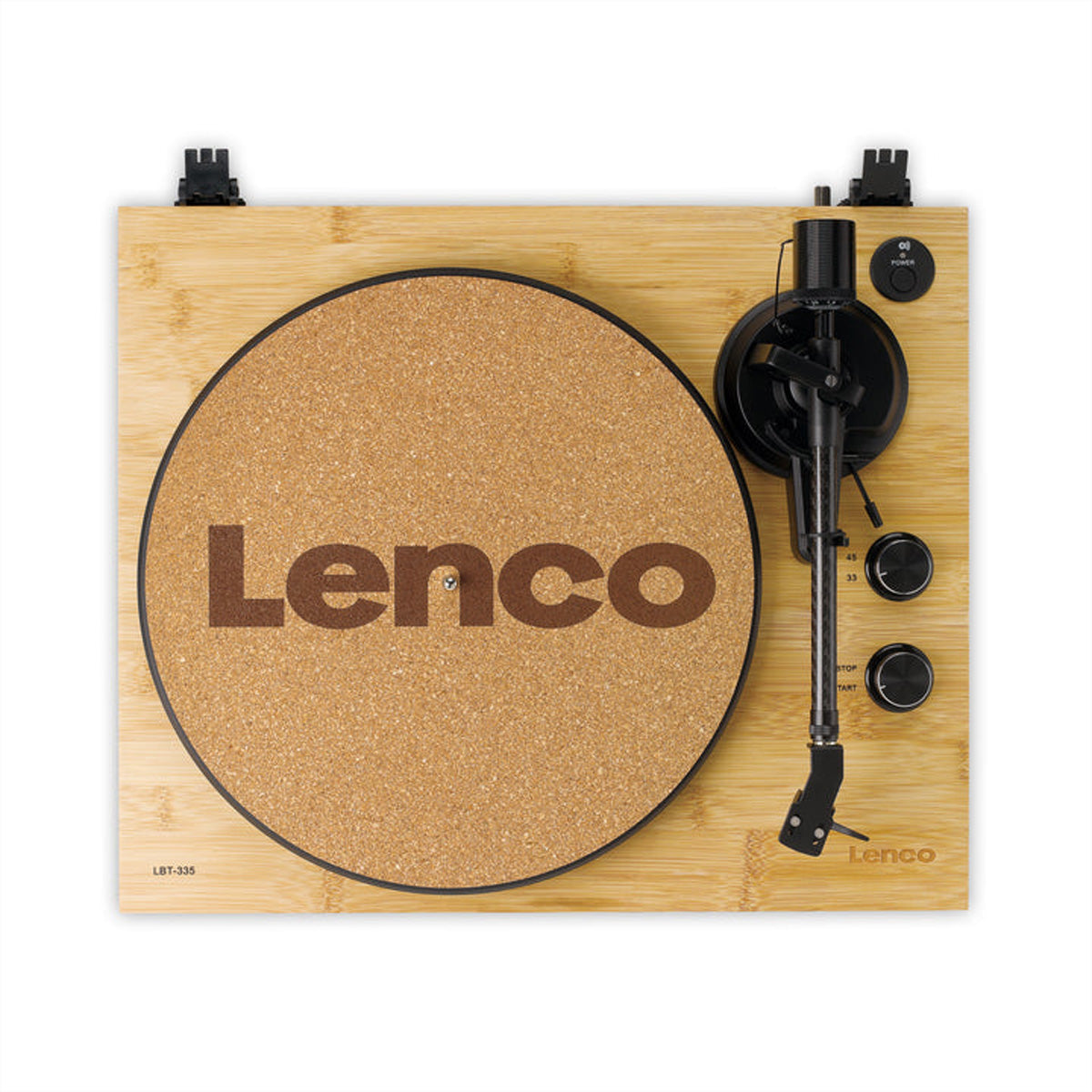 Lenco LBT-335BA – Plattenspieler (Riemenantrieb, Start-Stop), Bluetooth 5.2, Phono-Vorverstärker, 33⅓/45 U/min – Bambus