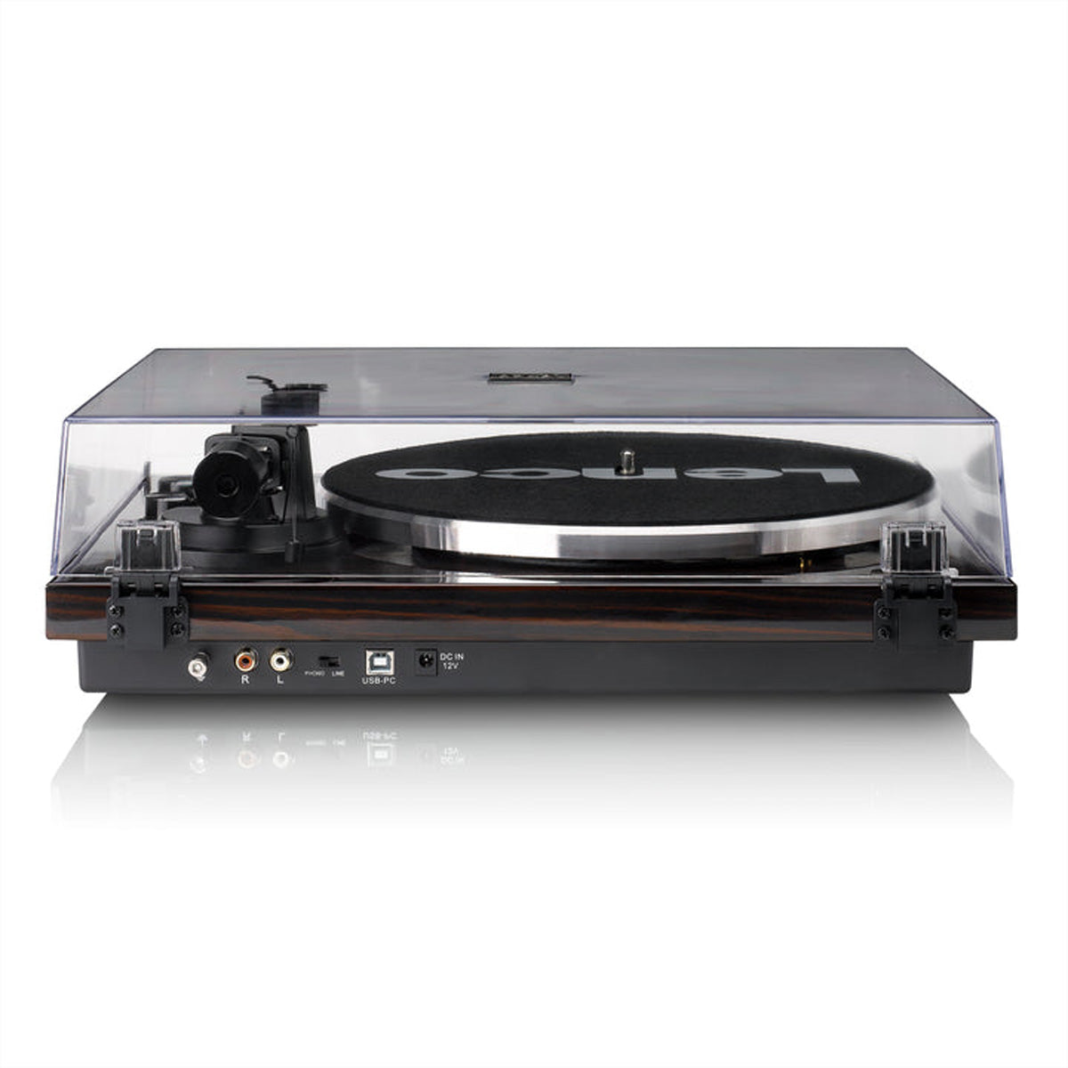 Lenco LBT-345WA – Plattenspieler (Riemenantrieb, manuell), Bluetooth, 33⅓/45 U/min – Walnuss