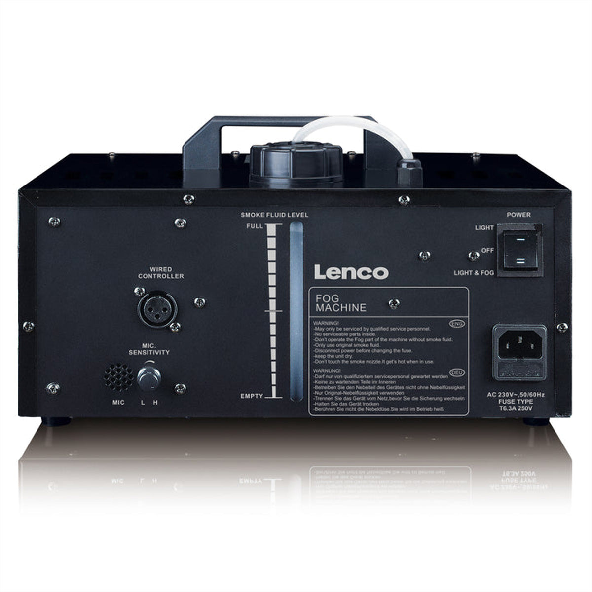 Lenco LFM-220BK – LED Vernebler, 900 W, 1 L Tank – Schwarz