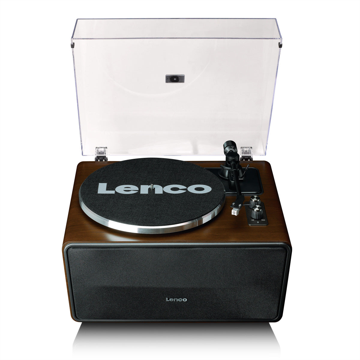 Lenco LS-470WA – Plattenspieler (Riemenantrieb, Start-Stopp), Bluetooth, Phono-Vorverstärker, 33⅓/45 U/min – Nussbaum