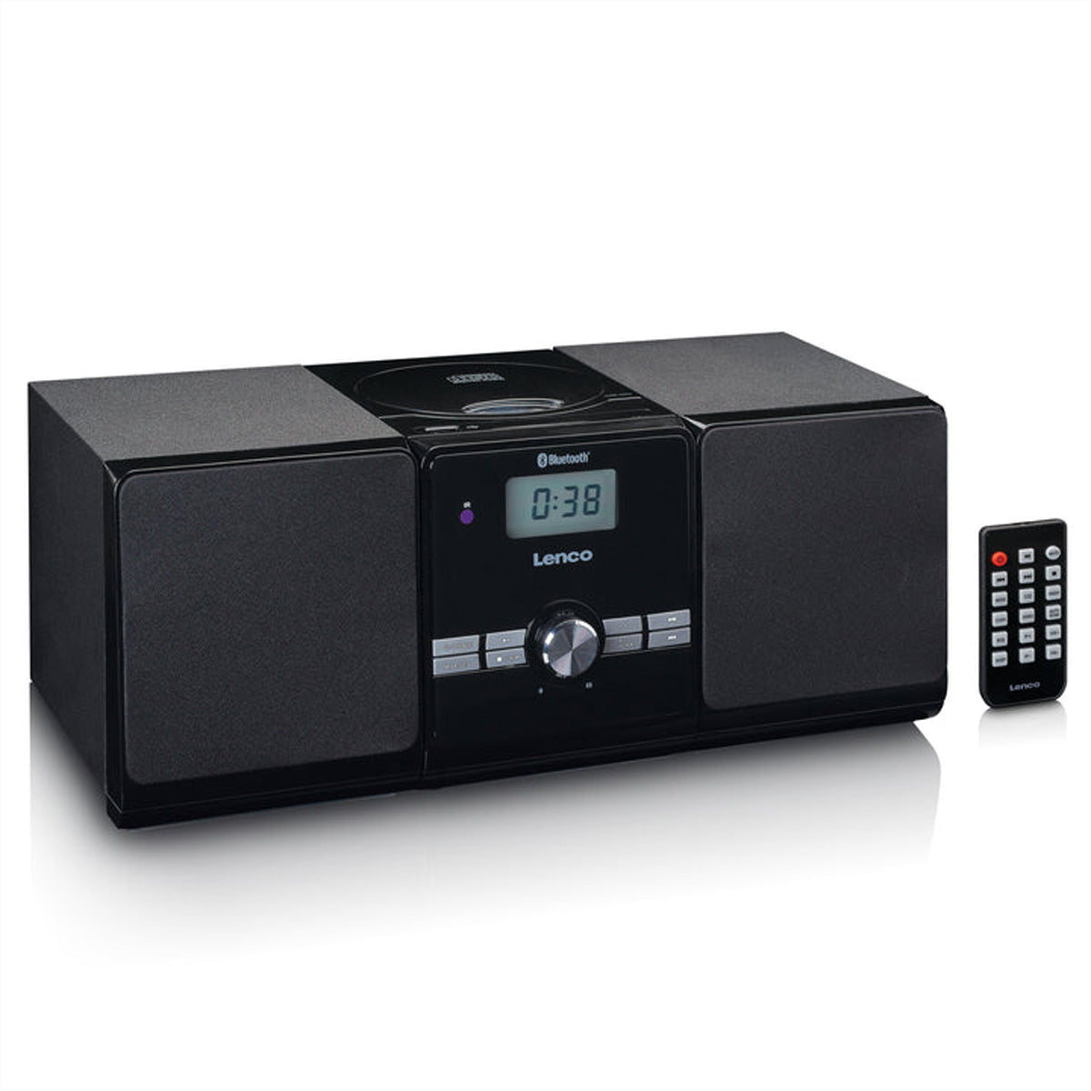 Lenco MC-030BK – Stereo-Vollverstärker, 2×5 W, USB, AUX, 3,5 mm Kopfhörer, Schwarz