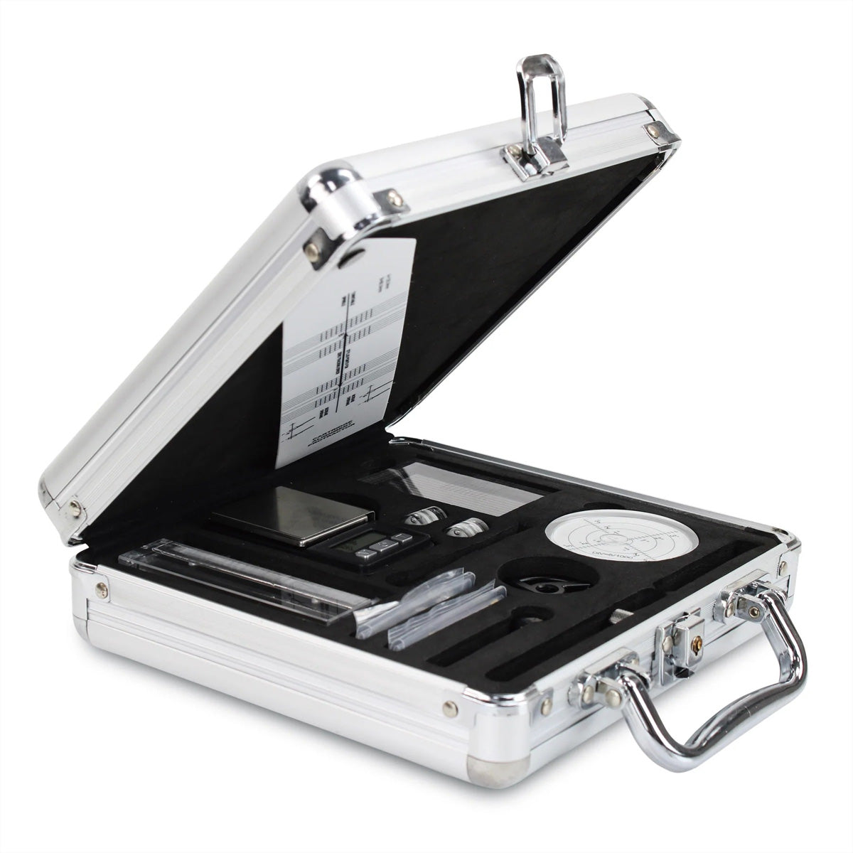 Lenco TTA-12IN1PRO Deluxe – Plattenspieler-Zubehörset – Aluminiumkoffer – Silber