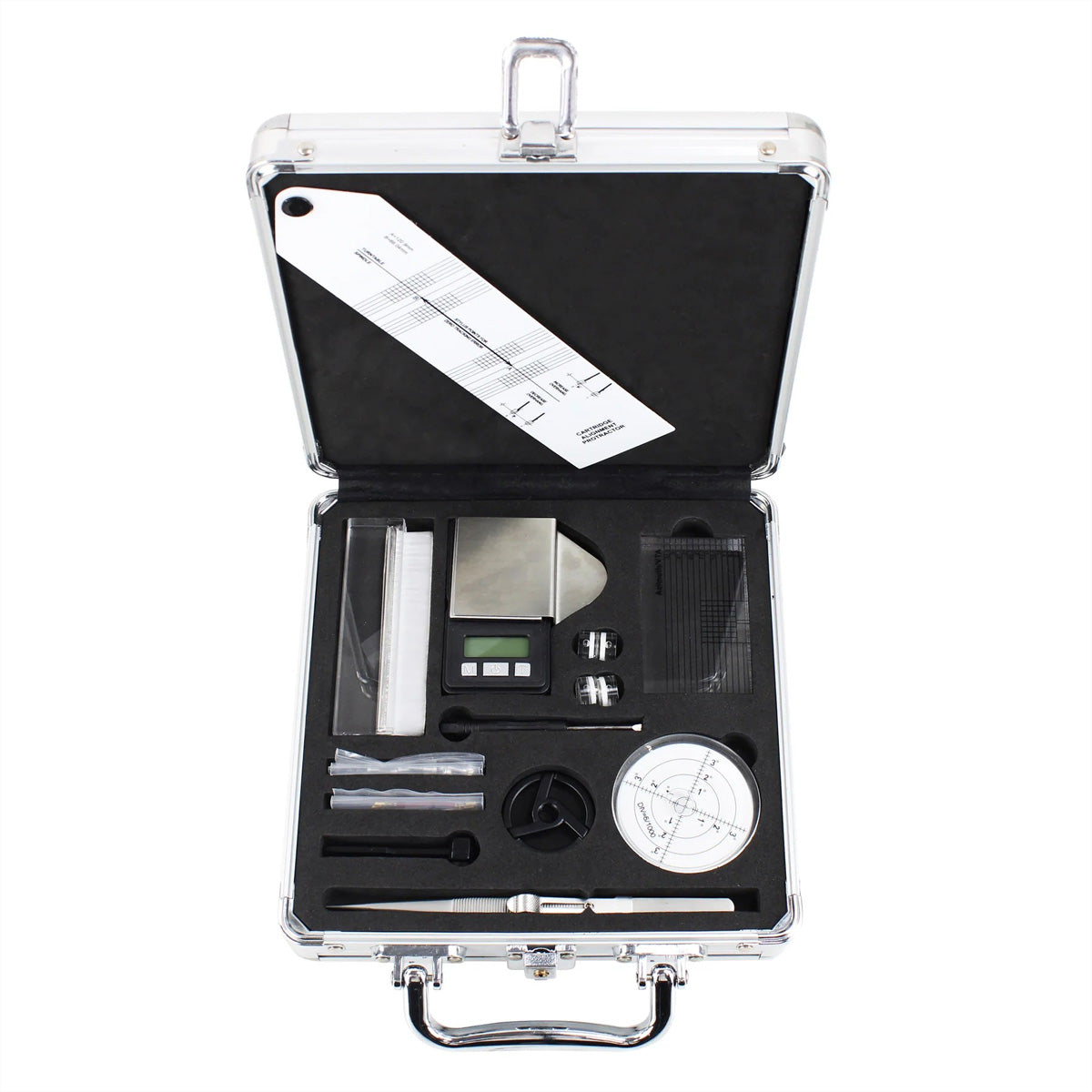 Lenco TTA-12IN1PRO Deluxe – Plattenspieler-Zubehörset – Aluminiumkoffer – Silber