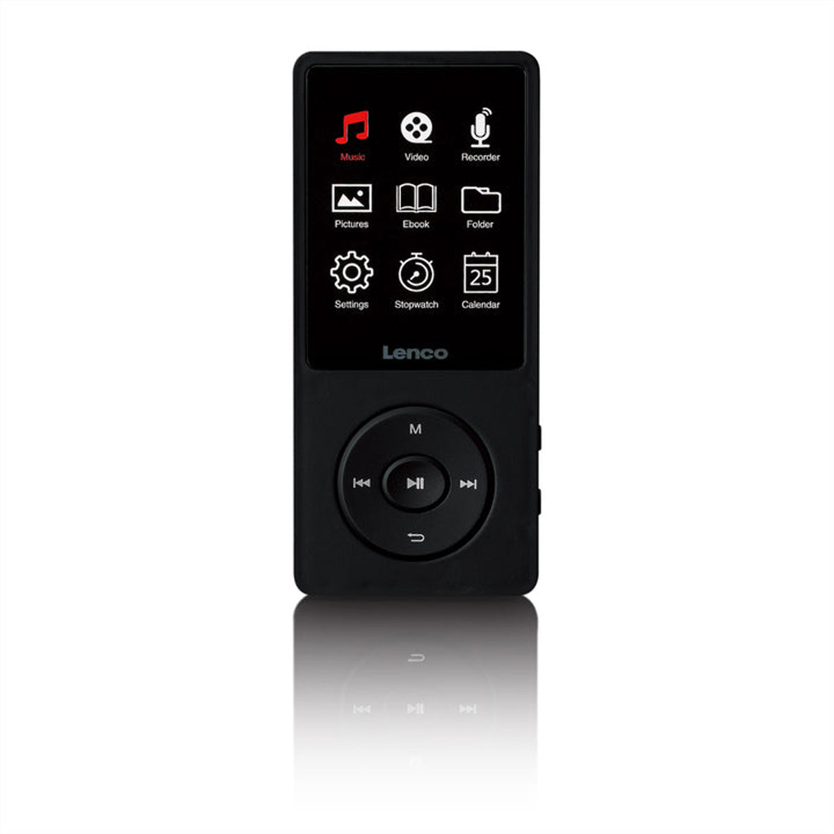 Lenco Xemio-669BK – MP3-/MP4-Player, 8 GB, microSD bis 256 GB, 2,4" Display, 18 h Akku – Schwarz