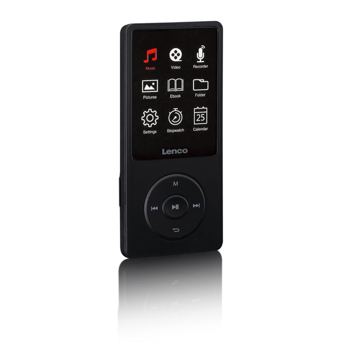 Lenco Xemio-669BK – MP3-/MP4-Player, 8 GB, microSD bis 256 GB, 2,4" Display, 18 h Akku – Schwarz