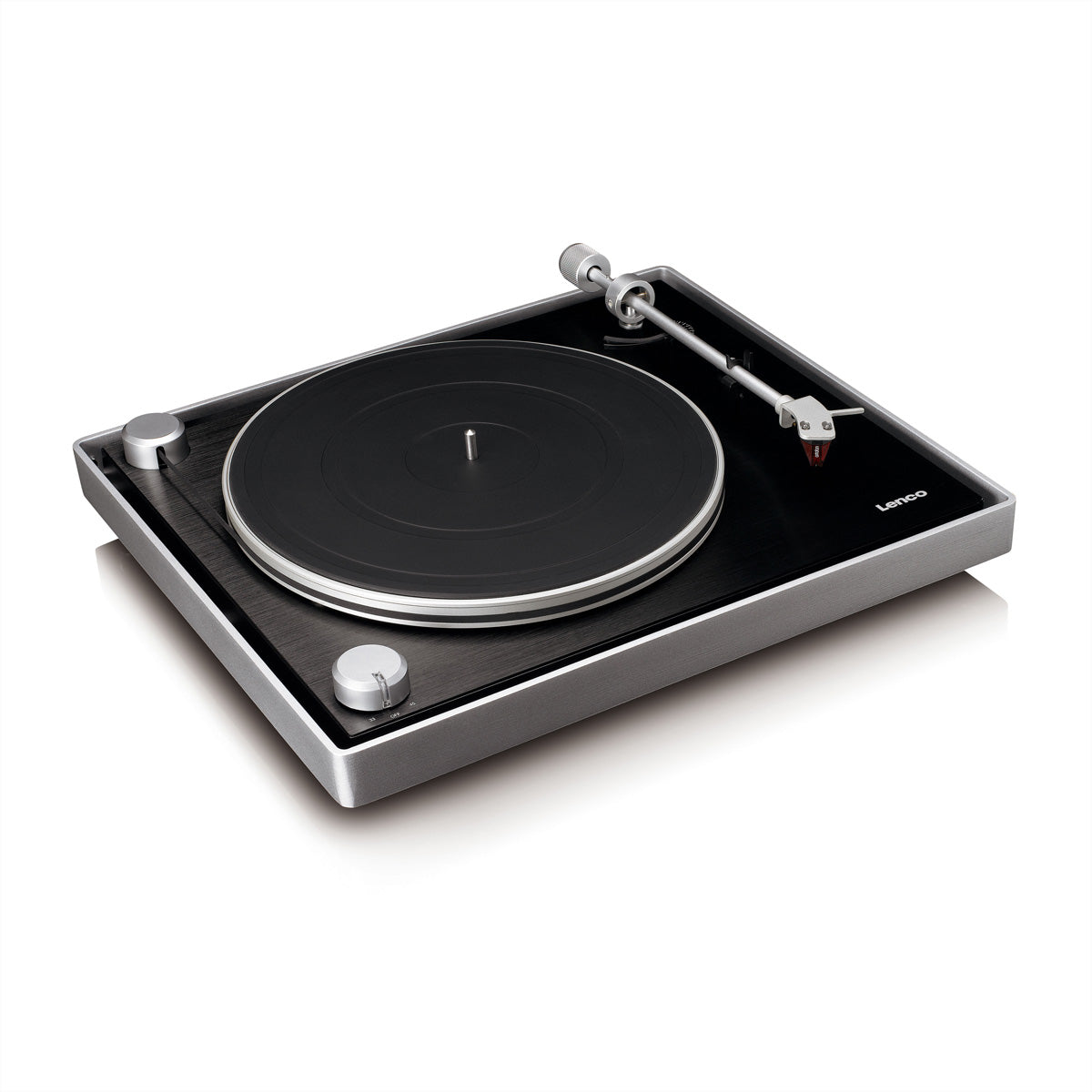 Lenco L-455 – Plattenspieler (Riemenantrieb), Phono-Vorverstärker, 33⅓/45 U/min – Braun
