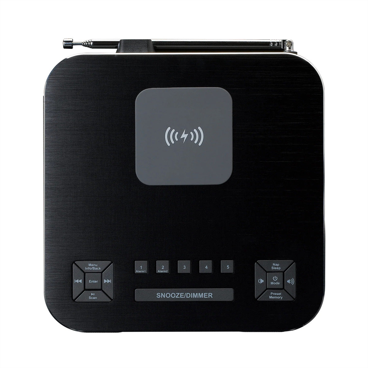 Lenco CR-650BK – Radiowecker DAB+/UKW, Bluetooth 5.0, Qi-Laden, 2 Weckzeiten – Schwarz