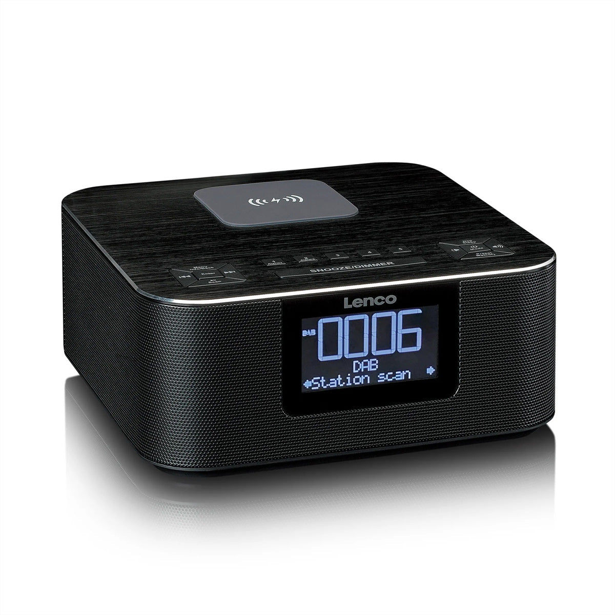 Lenco CR-650BK – Radiowecker DAB+/UKW, Bluetooth 5.0, Qi-Laden, 2 Weckzeiten – Schwarz