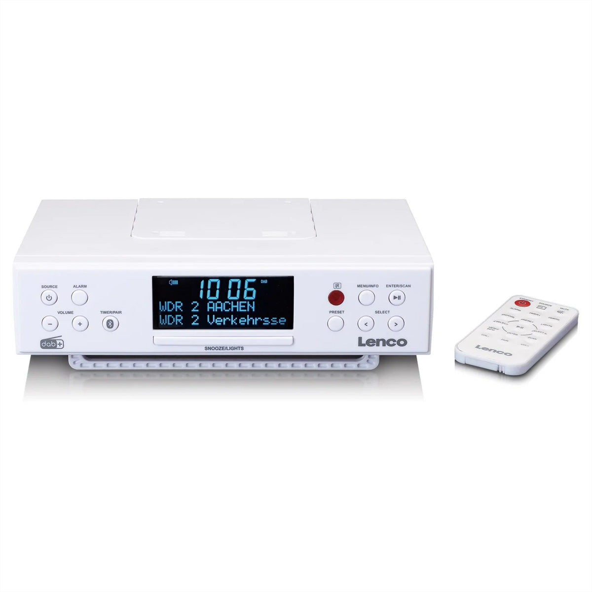 Lenco KCR-190WH – DAB+/UKW-Tischradio, Bluetooth – Weiss