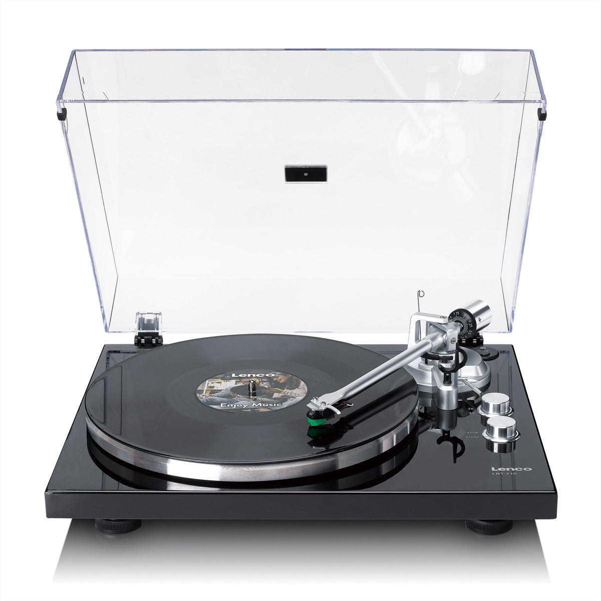 Lenco LBT-215BK – Plattenspieler (Riemenantrieb, vollautomatisch), Bluetooth 5.2, Phono-Vorverstärker, 33⅓/45 U/min – Schwarz