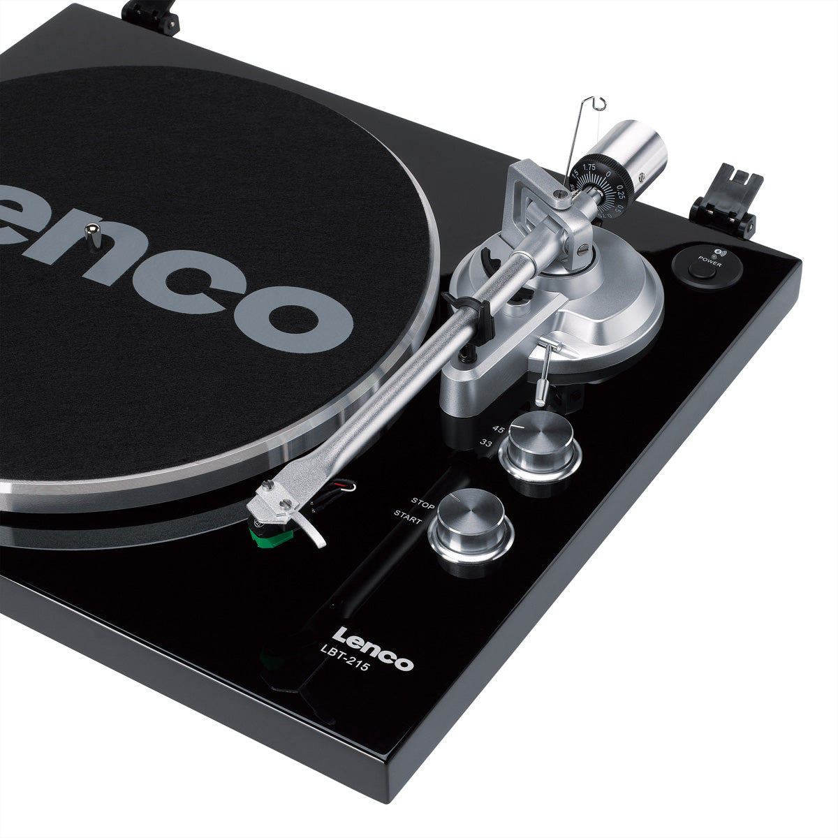 Lenco LBT-215BK – Plattenspieler (Riemenantrieb, vollautomatisch), Bluetooth 5.2, Phono-Vorverstärker, 33⅓/45 U/min – Schwarz