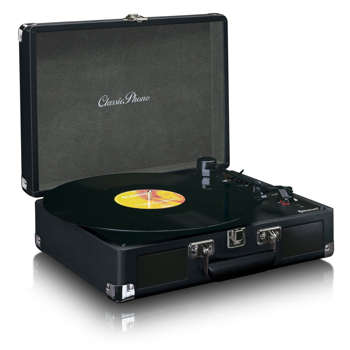 Lenco TT-115BK – Plattenspieler (Riemenantrieb, manuell), Bluetooth 5.0, Phono-Vorverstärker, 33⅓/45/78 U/min – Schwarz