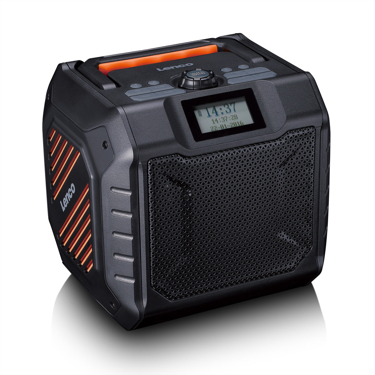Lenco ODR-160GY – Baustellenradio DAB+/UKW, Bluetooth, IPX5, 20 h Akku – Schwarz