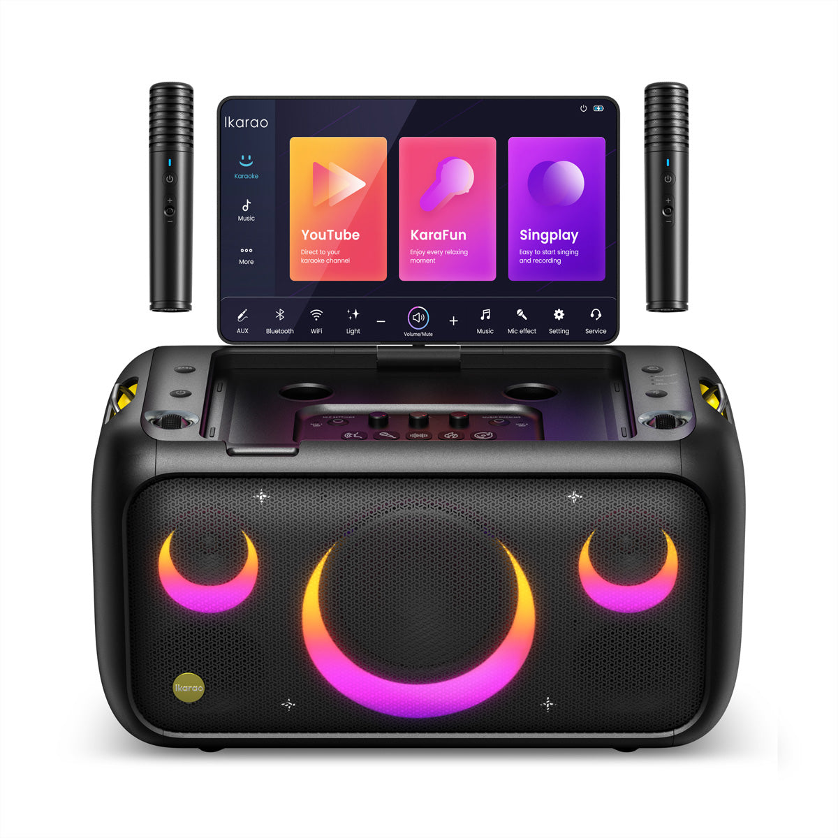 Ikarao Break X1 – Party-Lautsprecher – 460 W, Disco-Licht, 10 h Akku – Schwarz