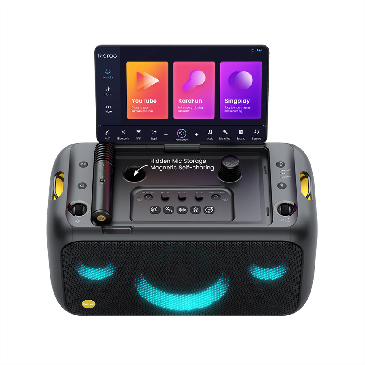 Ikarao Break X1 – Party-Lautsprecher – 460 W, Disco-Licht, 10 h Akku – Schwarz