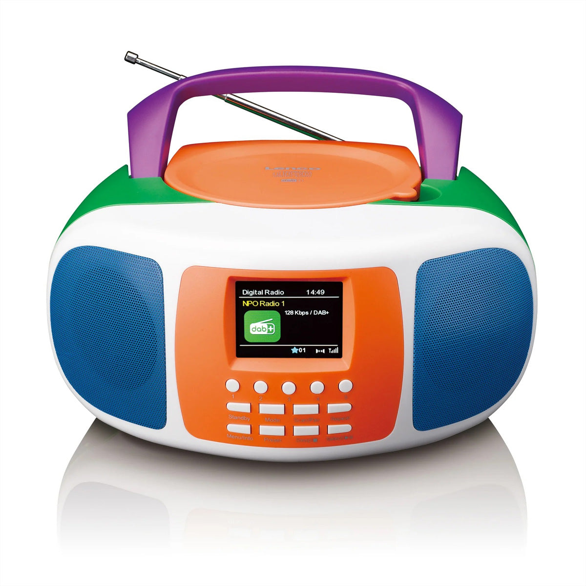Lenco SCD-861 Kids – Tragbares DAB+ Radio, CD, Bluetooth – Mehrfarbig