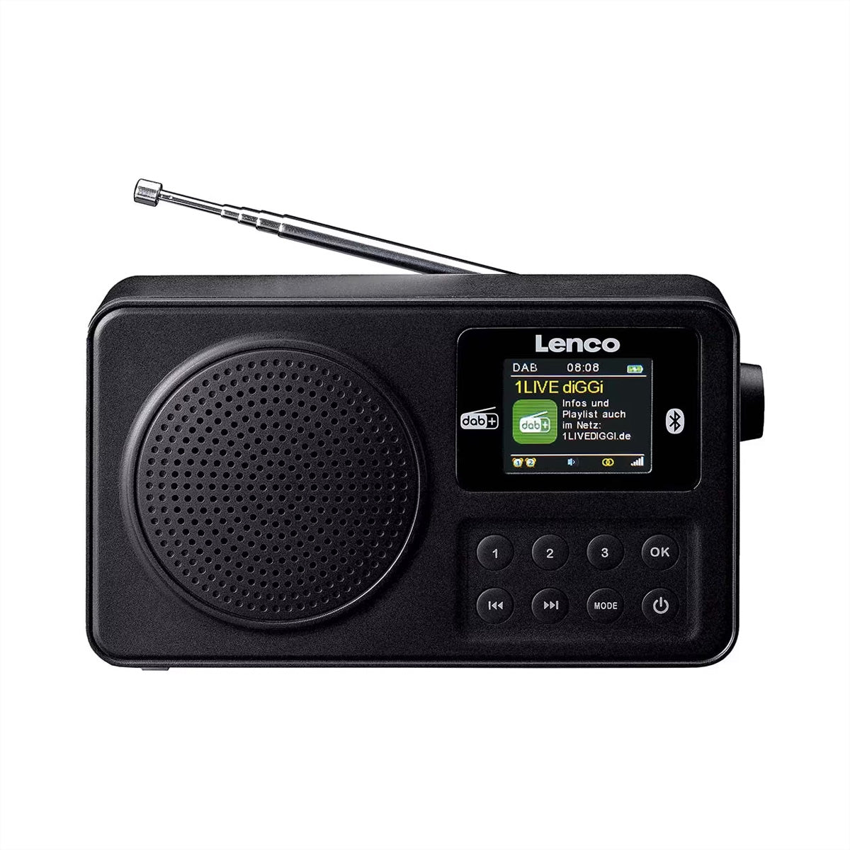 Lenco PDR-033 – DAB+/UKW-Tischradio, Bluetooth – Schwarz