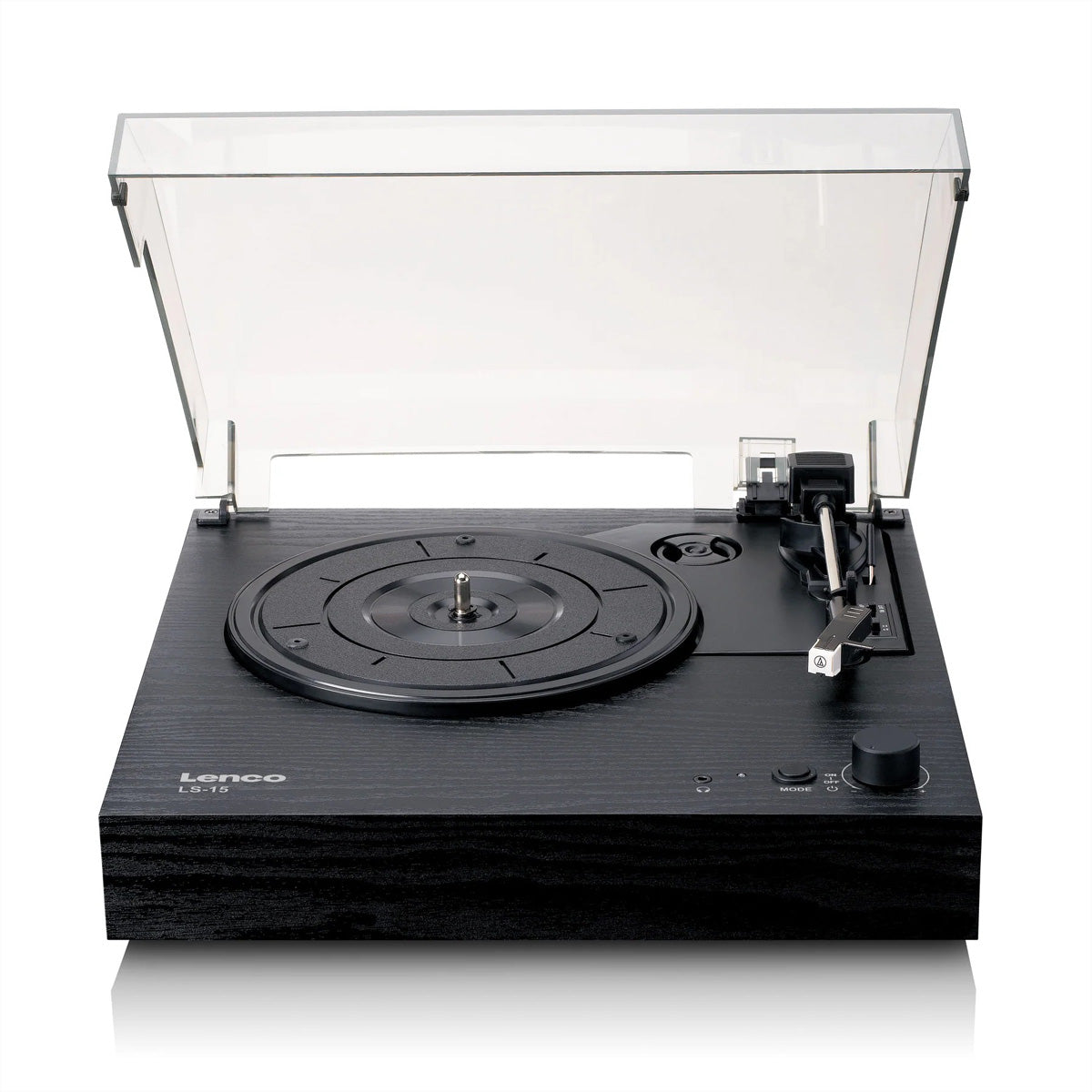 Lenco LS-15BK – Plattenspieler (Riemenantrieb), Bluetooth, Phono-Vorverstärker, 33⅓/45 U/min – Schwarz