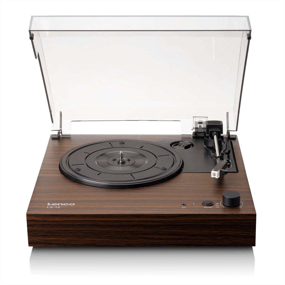 Lenco LS-15WD – Plattenspieler (Riemenantrieb), Bluetooth, Phono-Vorverstärker, 33⅓/45 – Braun