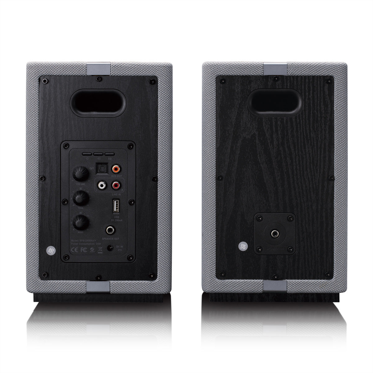 Lenco SPB-241WDGY – Aktivlautsprecher (Paar) – 2-Wege, 2 × 40 W, Bluetooth 5.3