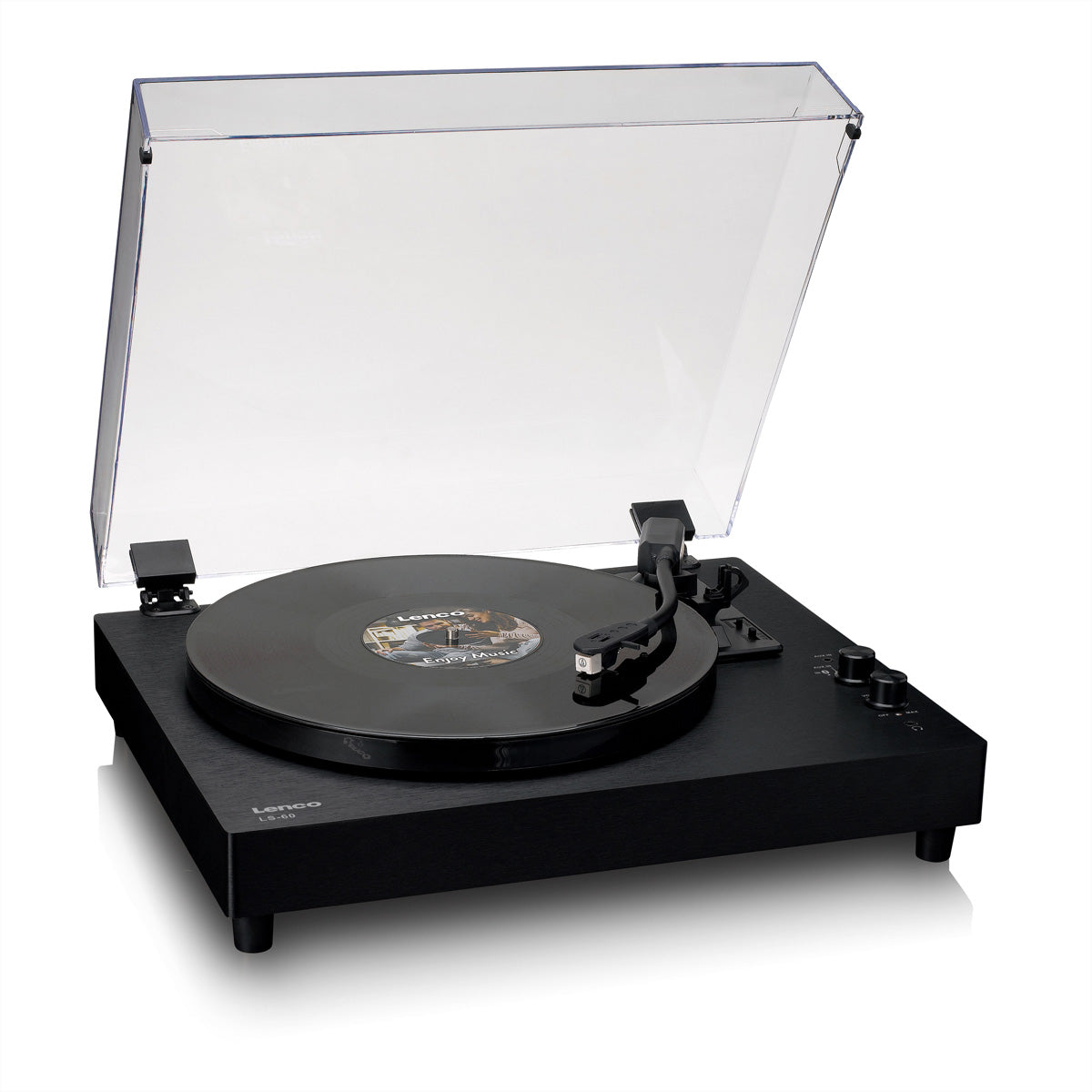 Lenco LS-60BK – Plattenspieler (Riemenantrieb, manuell), Bluetooth, 33⅓/45/78 U/min – Braun
