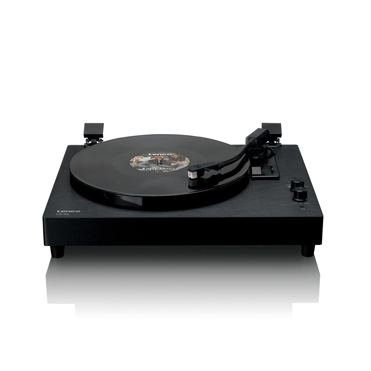 Lenco LS-60BK – Plattenspieler (Riemenantrieb, manuell), Bluetooth, 33⅓/45/78 U/min – Braun