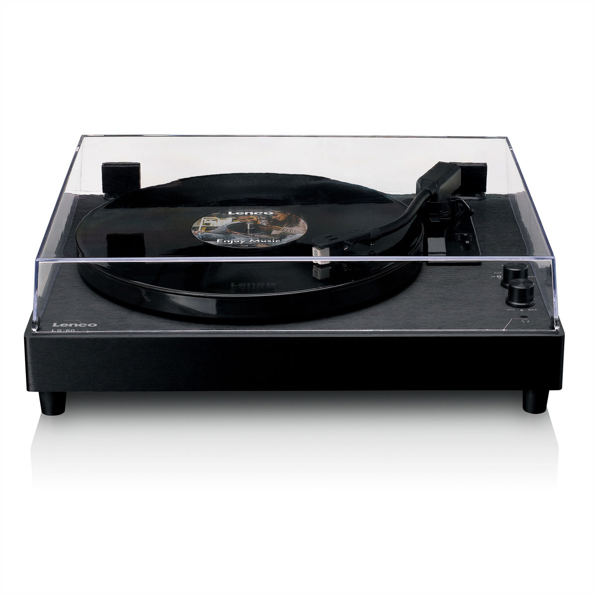 Lenco LS-60BK – Plattenspieler (Riemenantrieb, manuell), Bluetooth, 33⅓/45/78 U/min – Braun
