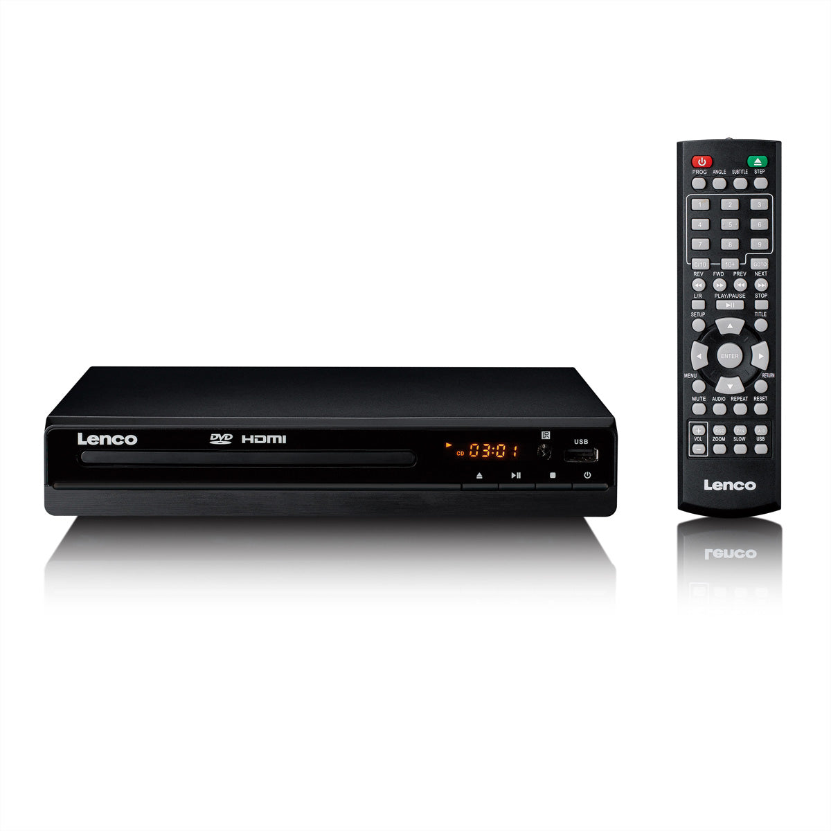 Lenco DVD-121BK – DVD-Player, USB, HDMI, Composite Video, Schwarz