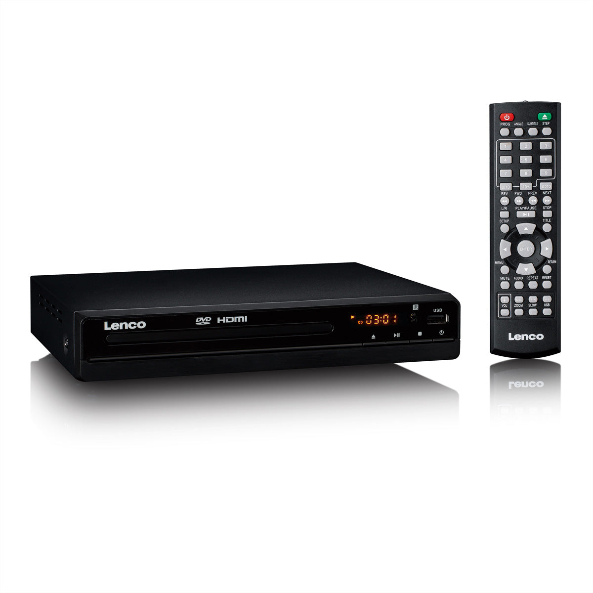 Lenco DVD-121BK – DVD-Player, USB, HDMI, Composite Video, Schwarz
