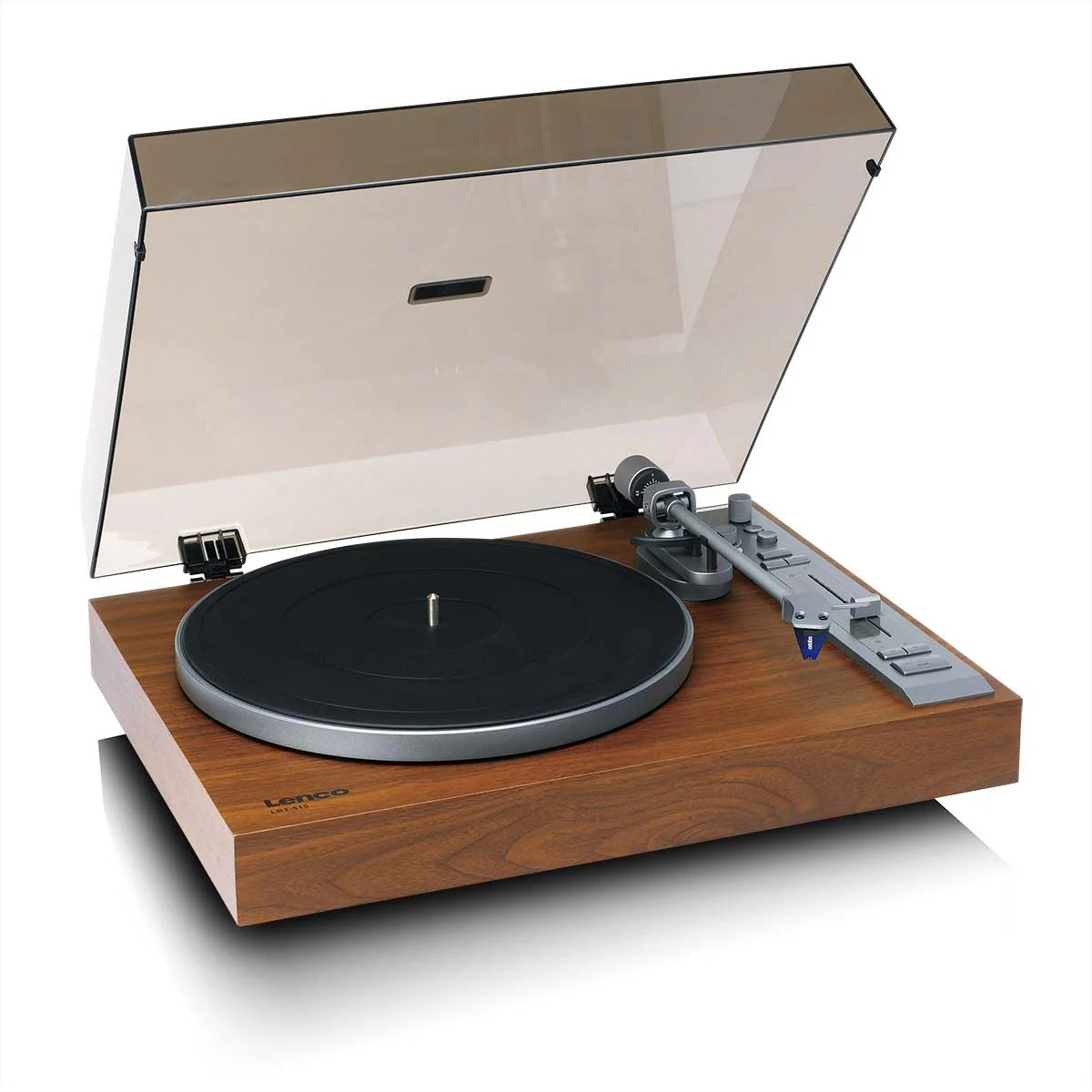 Lenco LBT-515WD – Plattenspieler (Direktantrieb, manuell), Bluetooth, Phono-Vorverstärker, 33⅓/45 U/min – Holz