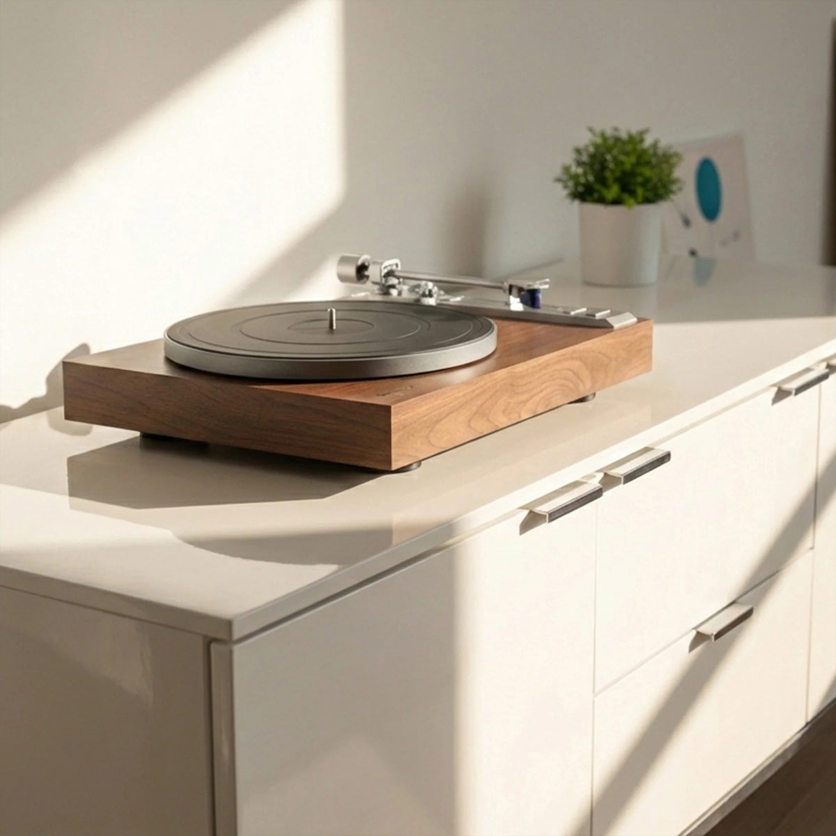 Lenco LBT-515WD – Plattenspieler (Direktantrieb, manuell), Bluetooth, Phono-Vorverstärker, 33⅓/45 U/min – Holz
