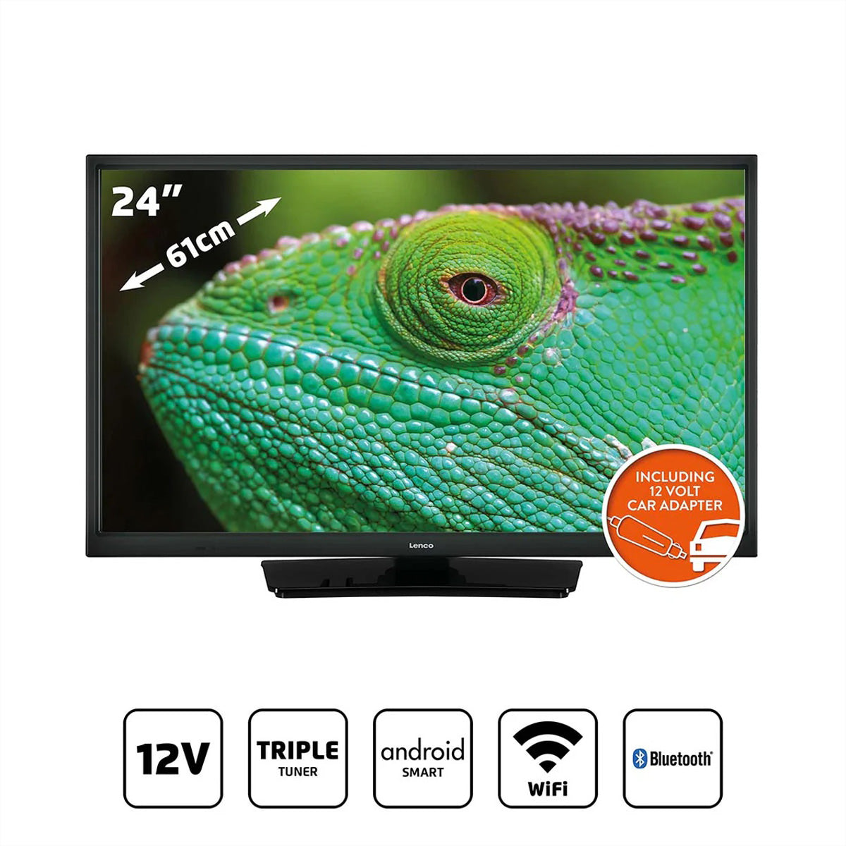 Lenco LED-2463BK – 24" TV – HD-Ready (1366 × 768) – LCD (Edge-LED) – Android TV – 50 Hz – HDR