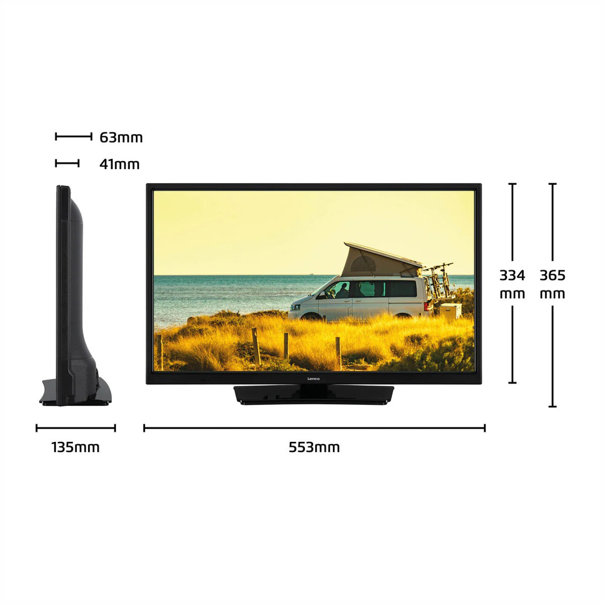 Lenco LED-2463BK – 24" TV – HD-Ready (1366 × 768) – LCD (Edge-LED) – Android TV – 50 Hz – HDR