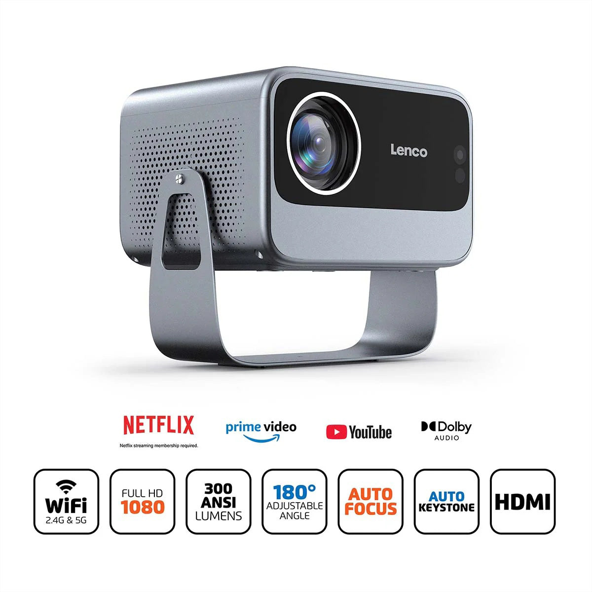 Lenco LPJ-960SI – LCD LED, Full HD (1080p), 300 ANSI Lumen