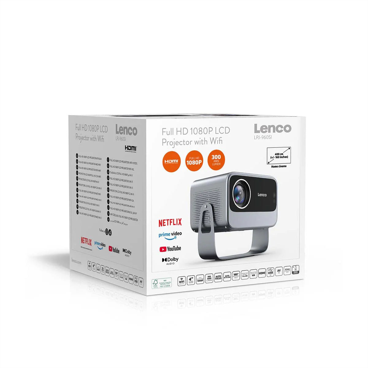 Lenco LPJ-960SI – LCD LED, Full HD (1080p), 300 ANSI Lumen