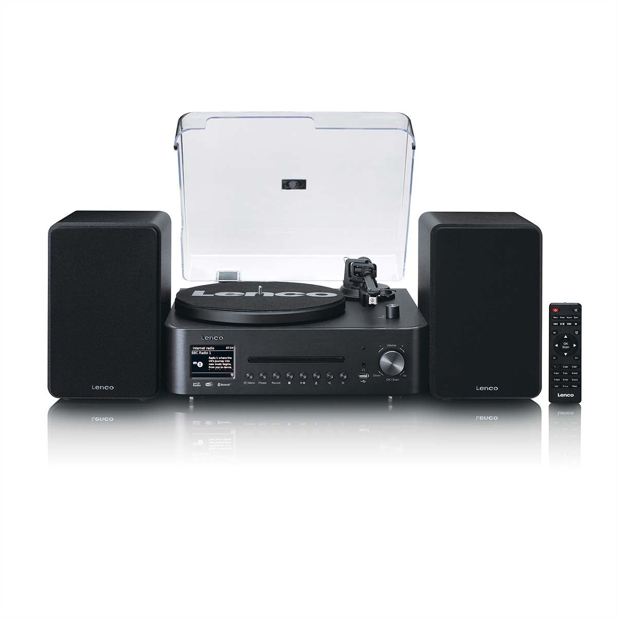 Lenco MC-760BK – Micro HiFi-Anlage, Internetradio, DAB+/UKW, CD, Bluetooth, WLAN, 60 W – Schwarz