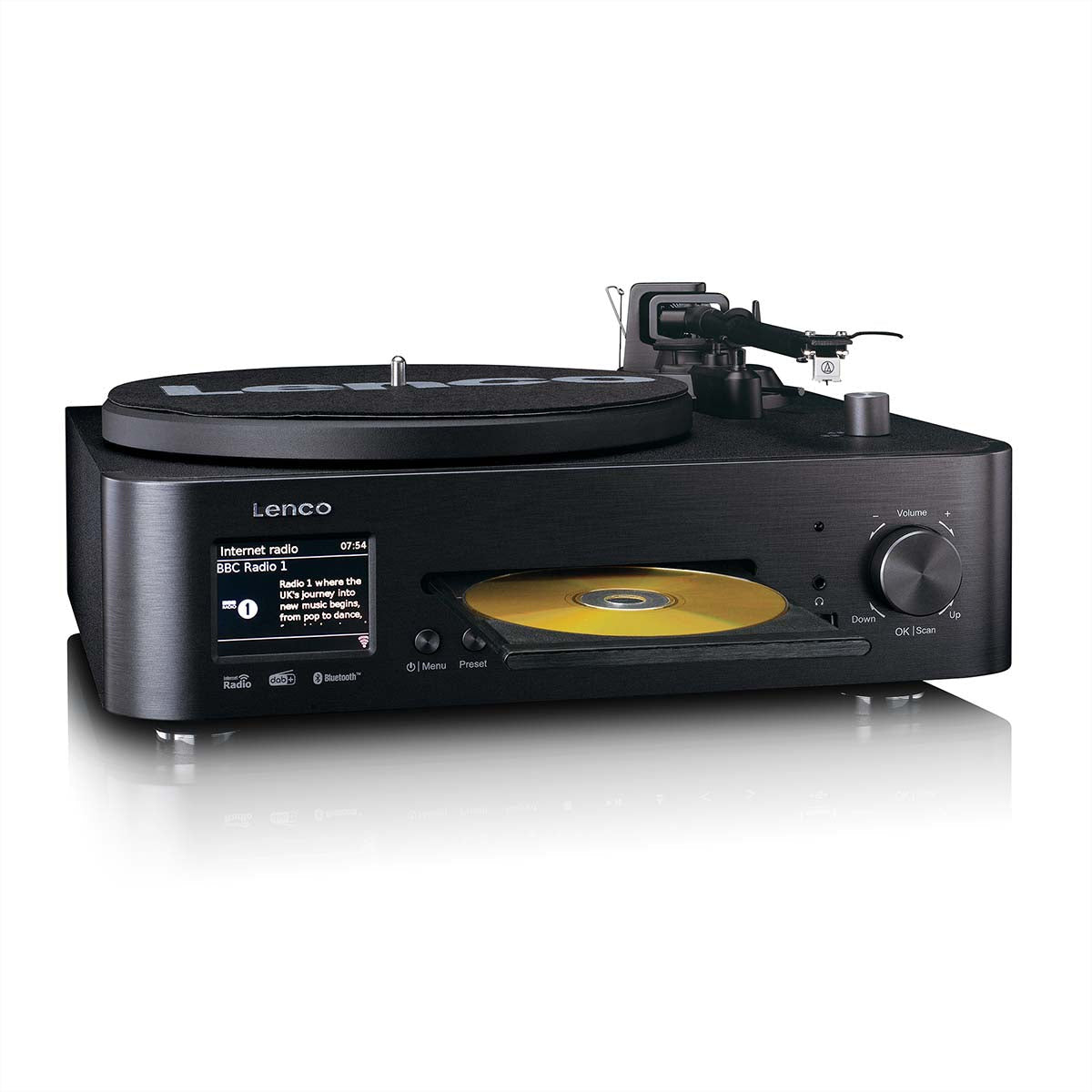 Lenco MC-760BK – Micro HiFi-Anlage, Internetradio, DAB+/UKW, CD, Bluetooth, WLAN, 60 W – Schwarz