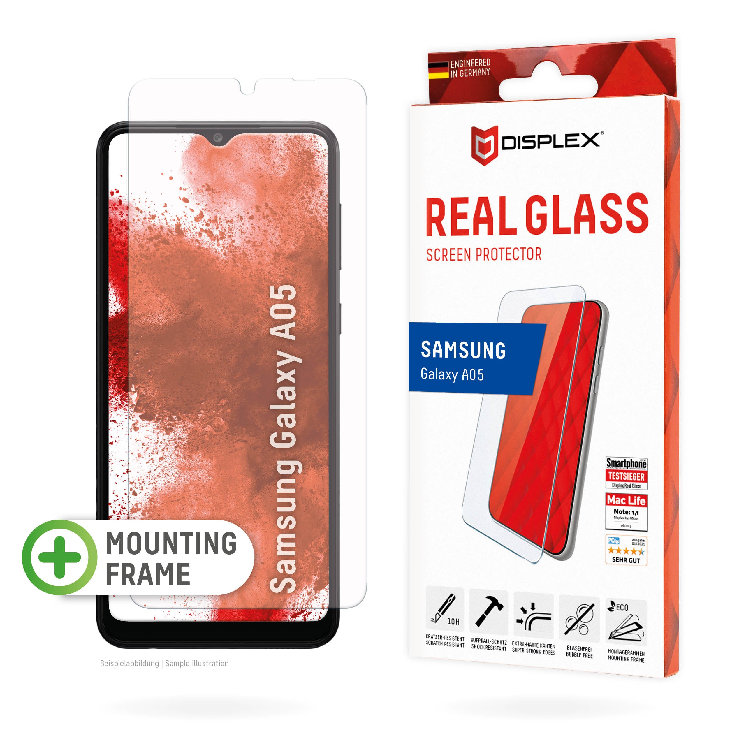 E.V.I. Displayschutz (Panzerglas), 10H – für Galaxy A05 – mit Applikator