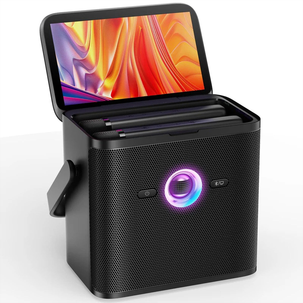 Ikarao Shell S3 – 7" Touchscreen Karaoke-Maschine, 2 kabellose Mikrofone, 80 W, 7 h Akku – Schwarz