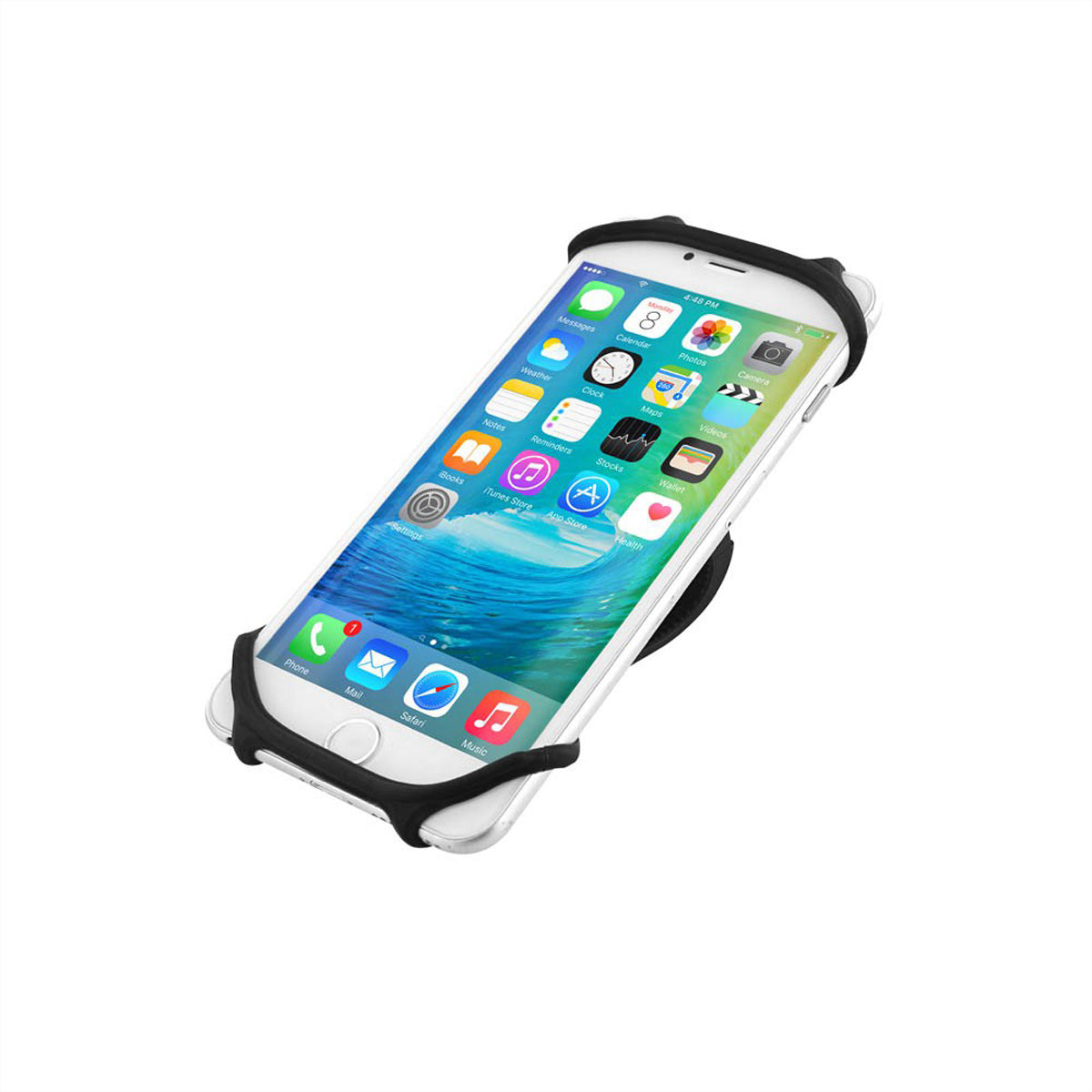 T'nB Fahrradhalterung, Lenkerbefestigung Ø 28 mm – für Smartphones bis 5,5" – Schwarz, Silikon