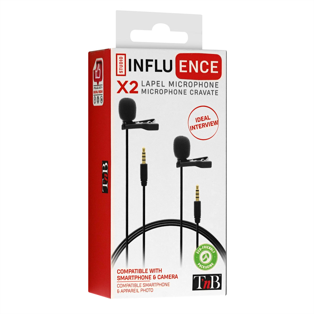T'nB Influence Lavaliermikrofon – 3,5 mm Klinke, kabelgebunden, für Smartphones/Kameras/Computer