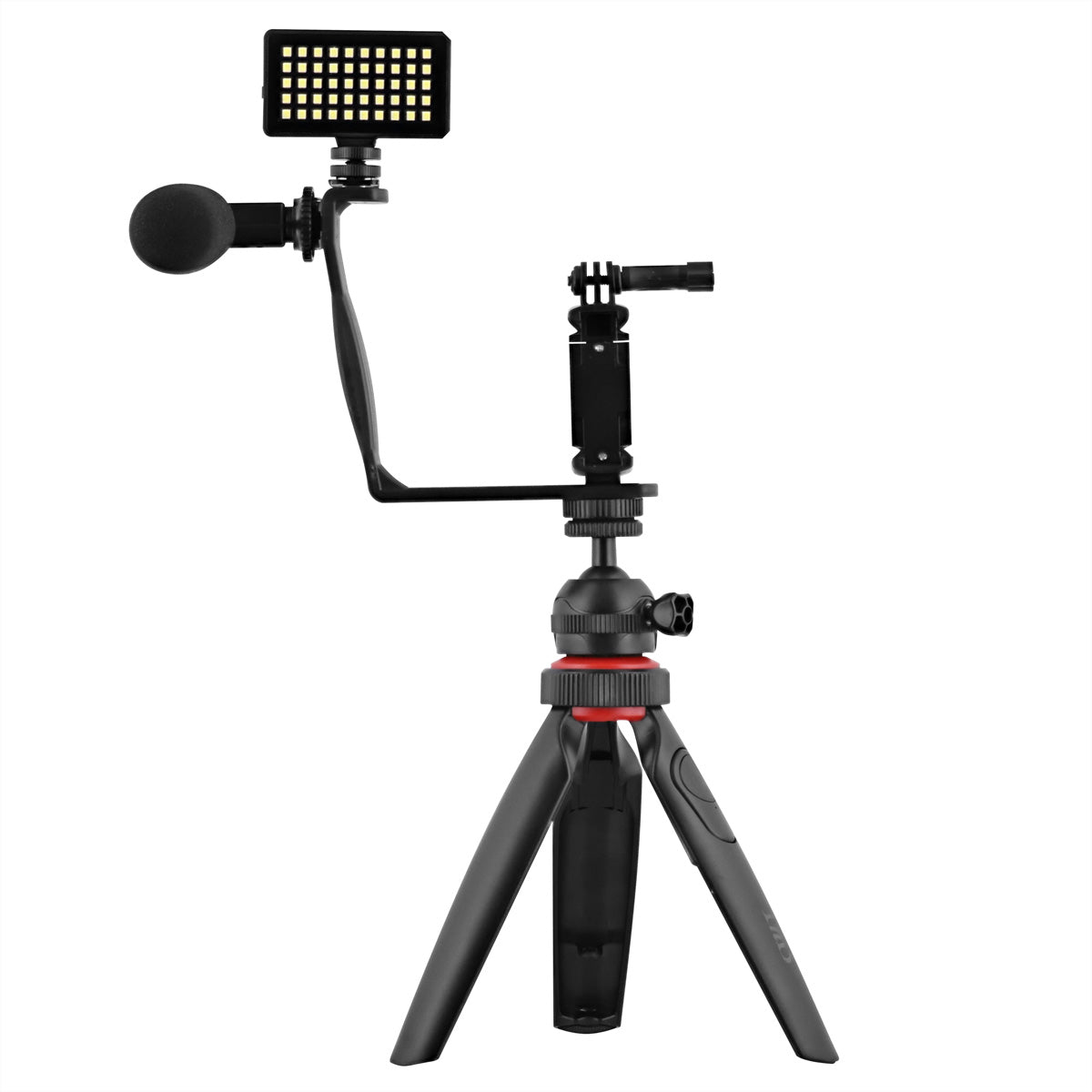 T'nB Influence Vlogging-Kit – LED-Licht 50 LEDs, Mini-Stativ, Kabelmikrofon – für Smartphone, Kamera – Schwarz