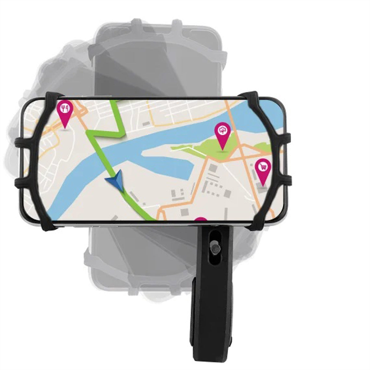 T'nB Fahrradhalterung, Klemmhalterung, 360° drehbar – für Smartphones bis 6,5" – Schwarz, ABS/Silikon