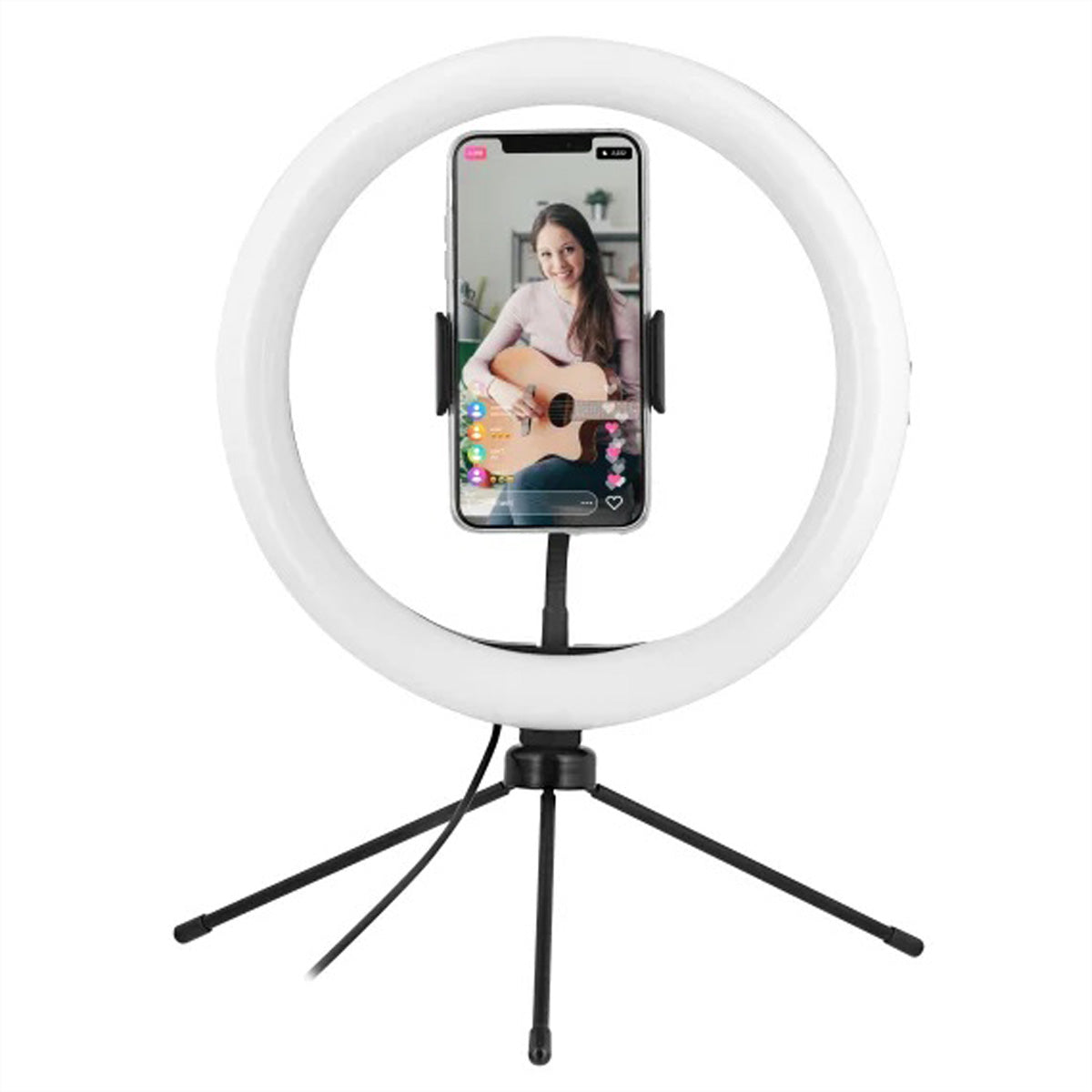 T'nB Influence LED-Ring 10" – 128 LEDs, 6000 K – mit Stativ, USB, Bluetooth-Fernbedienung – für Smartphones